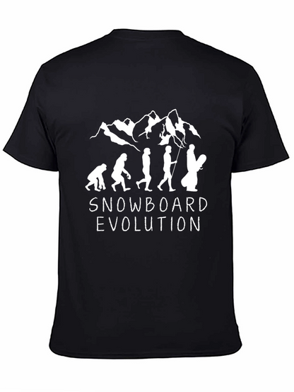 Snowboard Evolution Graphic Tee - Black Cotton T-Shirt