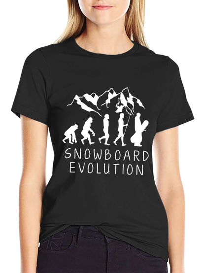 Snowboard Evolution Graphic Tee - Black Cotton T-Shirt