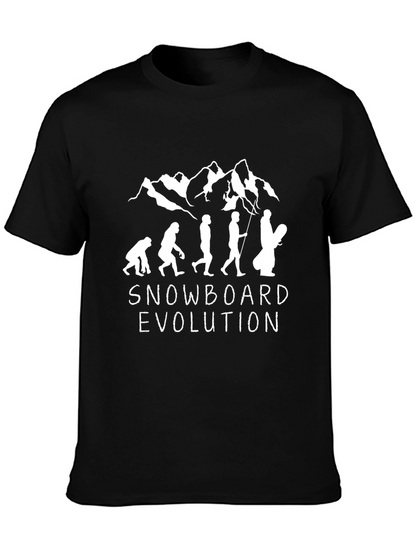 Snowboard Evolution Graphic Tee - Black Cotton T-Shirt