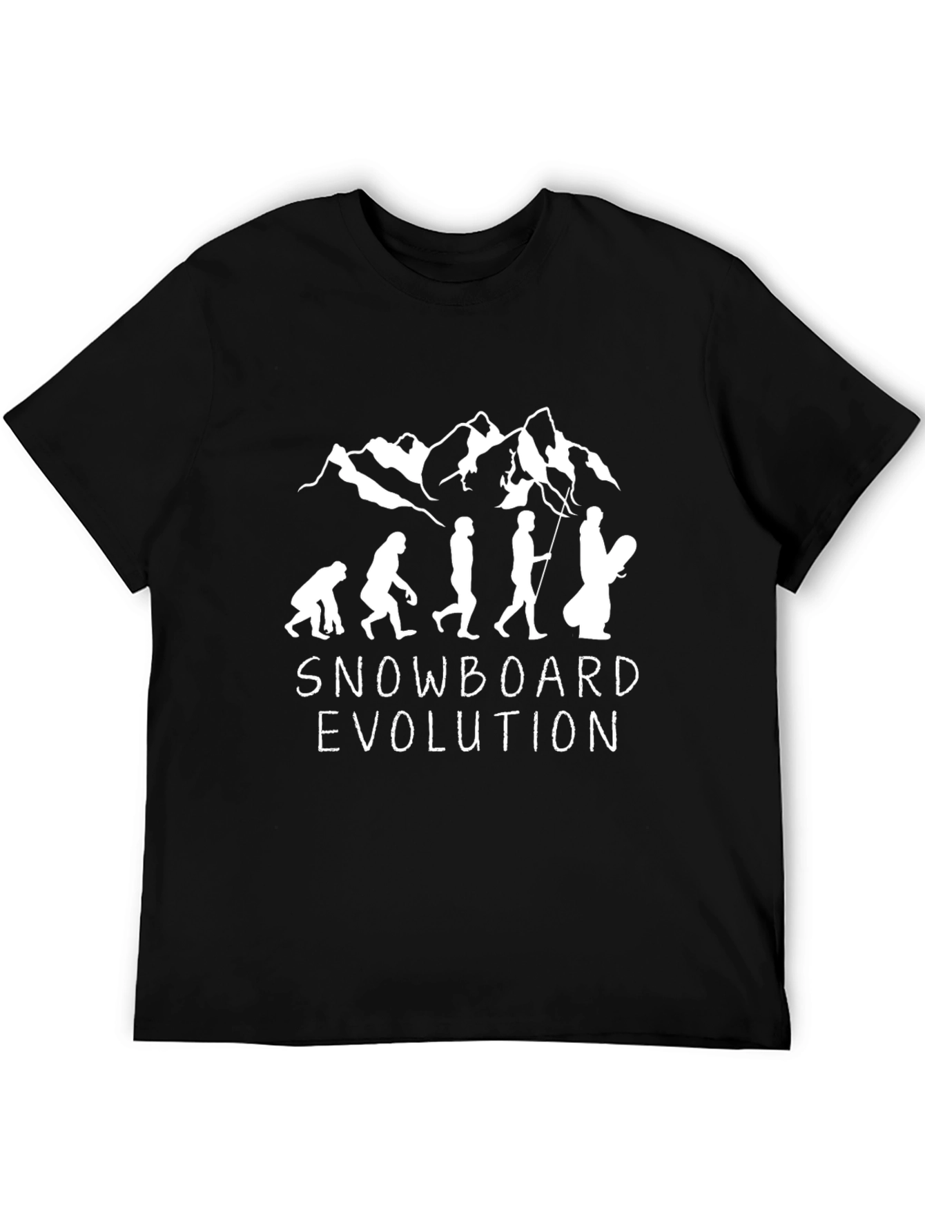 Snowboard Evolution Graphic Tee - Black Cotton T-Shirt