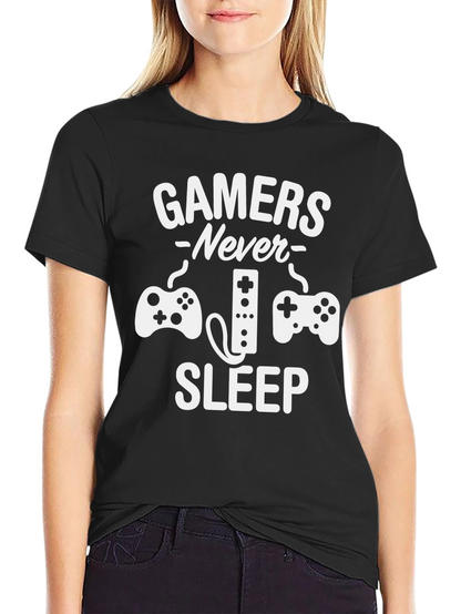 Gamers Never Sleep Graphic Tee - Black