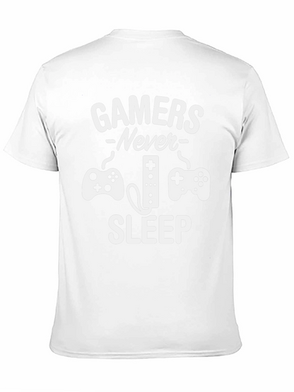 Gamers Never Sleep Graphic Tee - Black