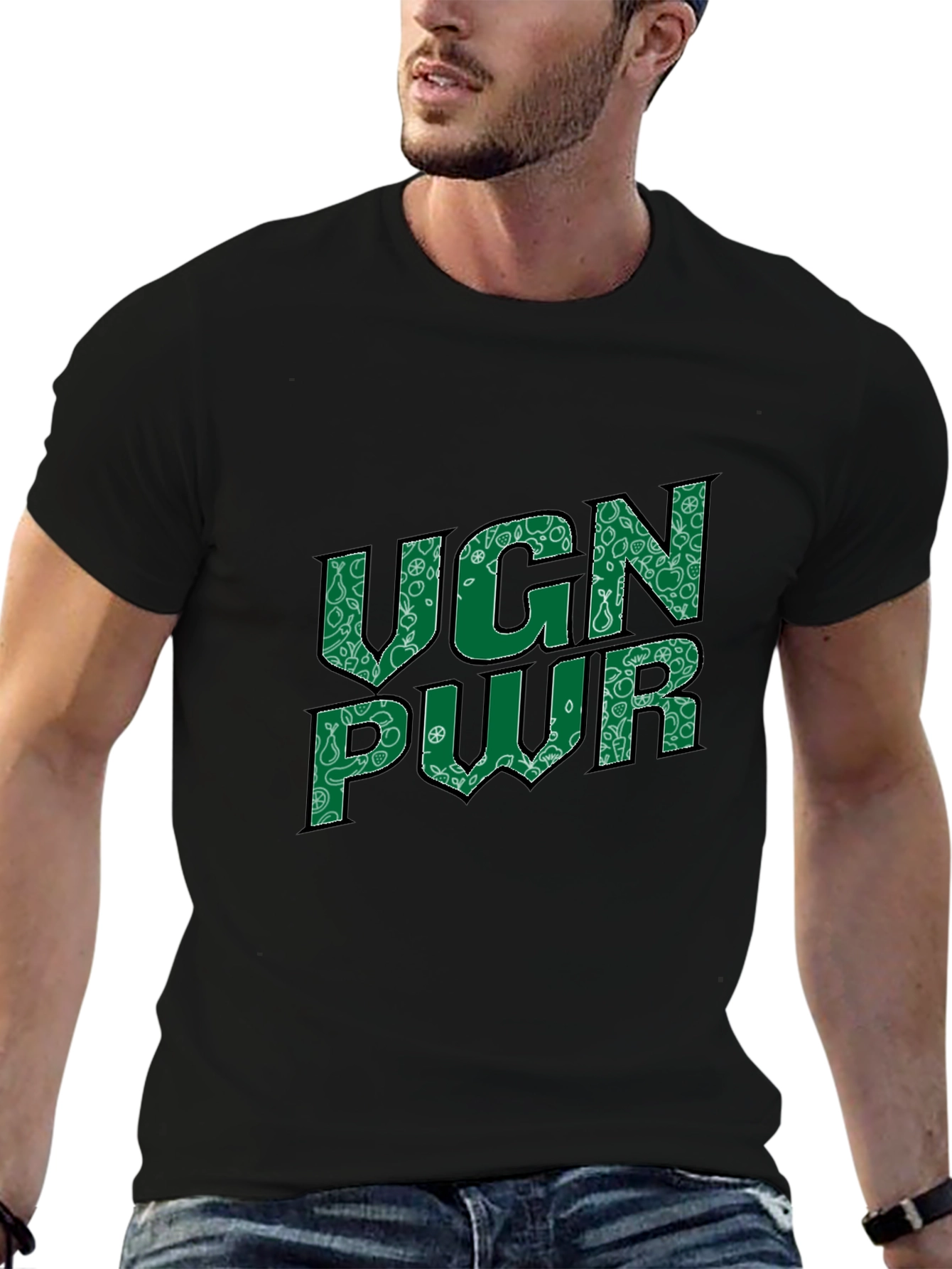 VGN PWR Graphic Print Crew Neck Tee