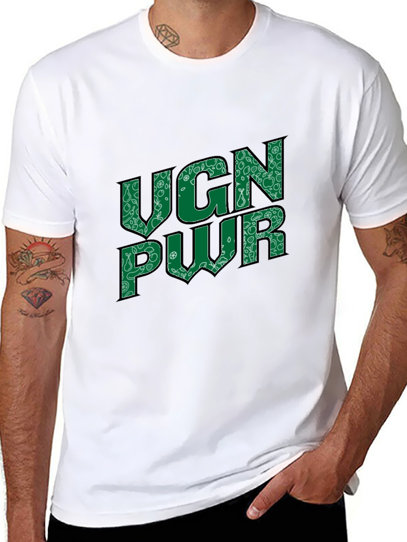 VGN PWR Graphic Print Crew Neck Tee