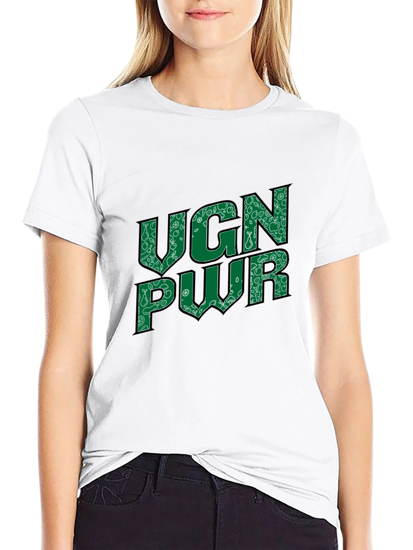 VGN PWR Graphic Print Crew Neck Tee