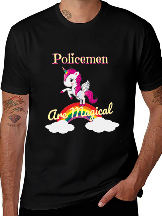 Policemen are Magical T-Shirt Rainbow Unicorn Tee