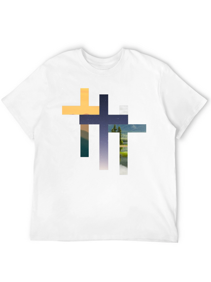 Abstract Cross Graphic T-Shirt - Stylish Christian Apparel