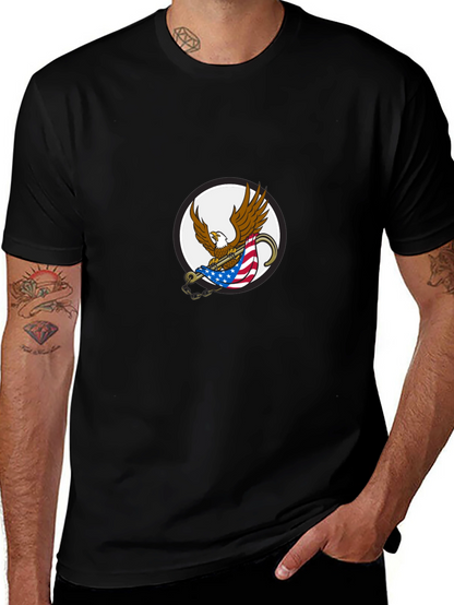 Mens Black Graphic Eagle T-Shirt
