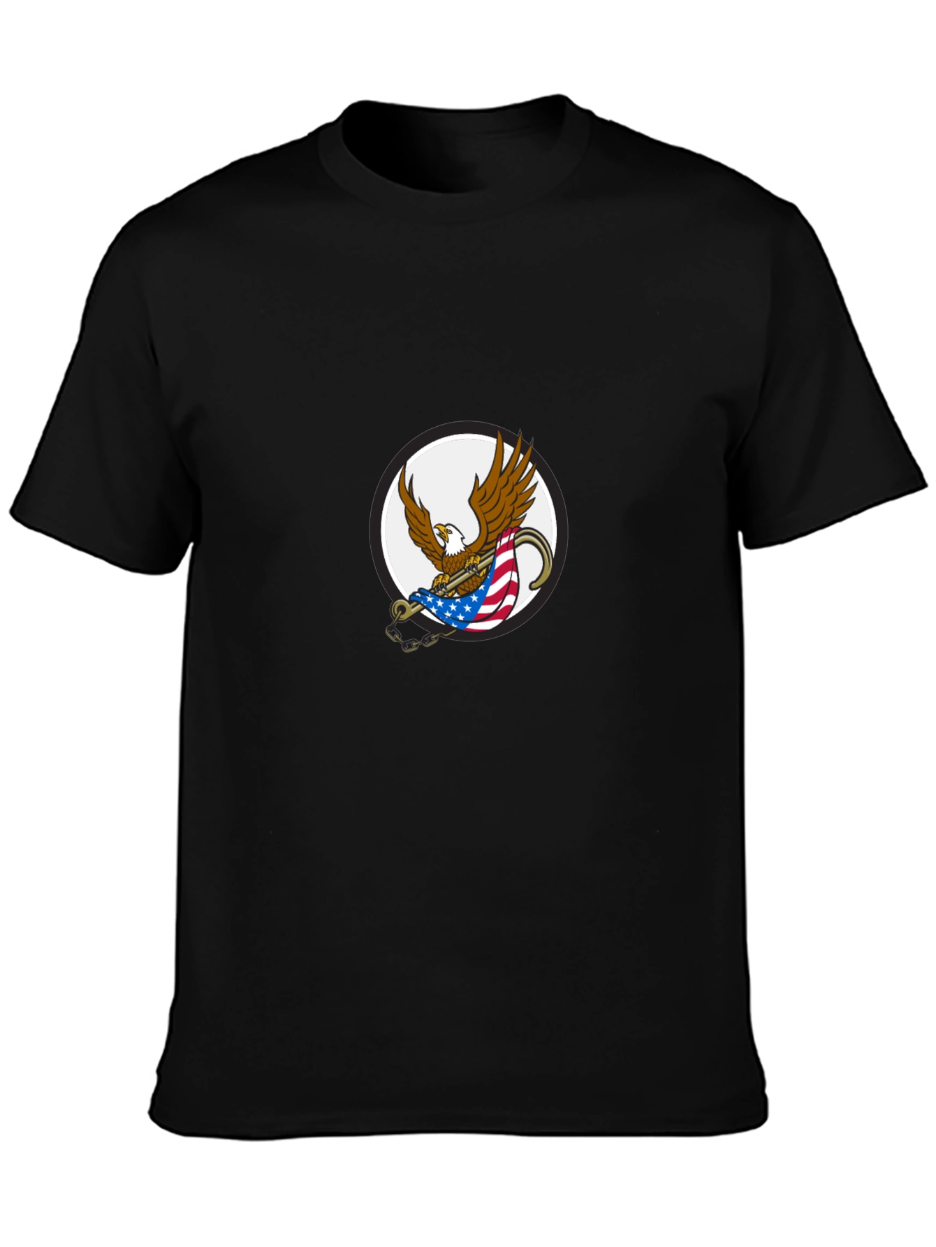 Mens Black Graphic Eagle T-Shirt
