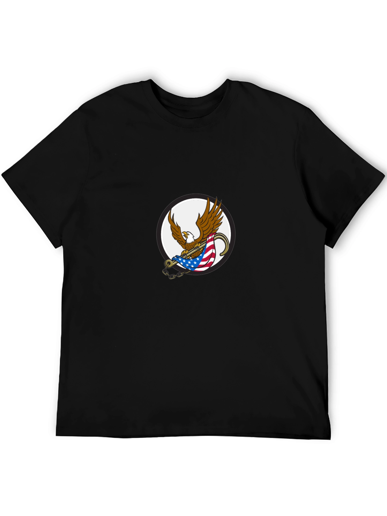 Mens Black Graphic Eagle T-Shirt