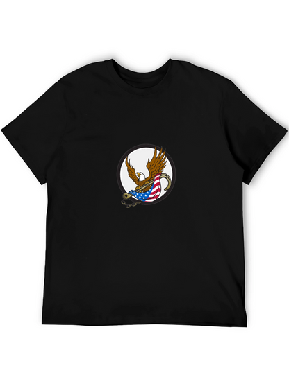 Mens Black Graphic Eagle T-Shirt