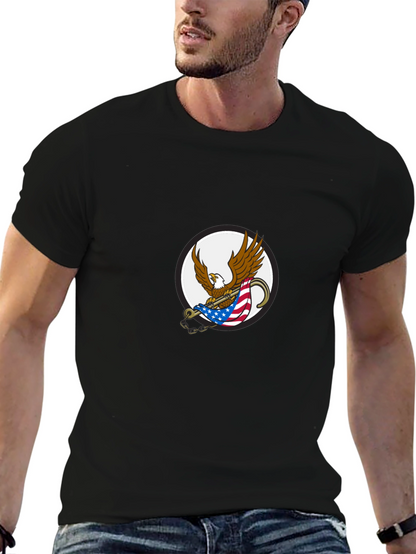 Mens Black Graphic Eagle T-Shirt