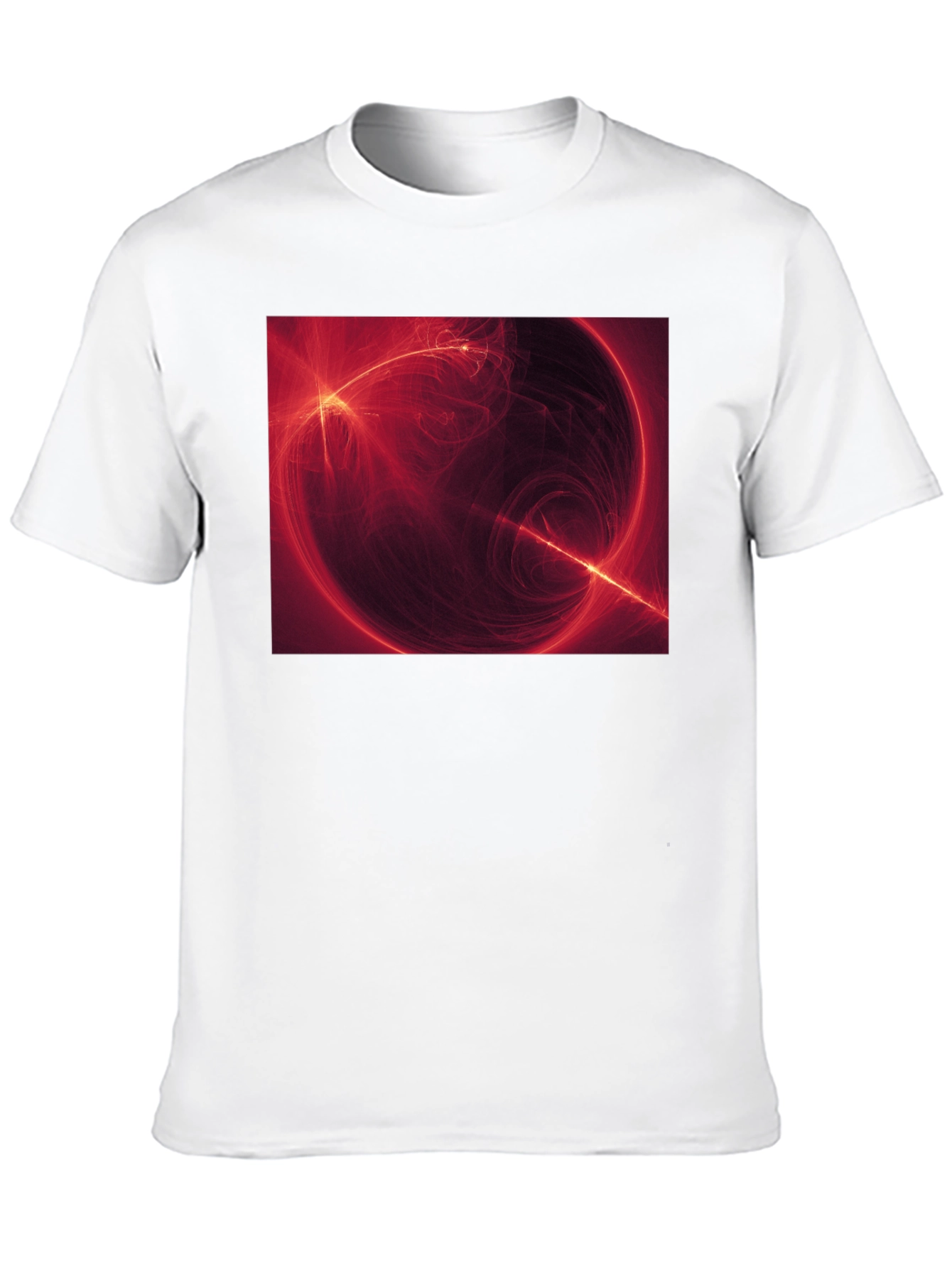 Abstract Red Energy Sphere Graphic T-Shirt