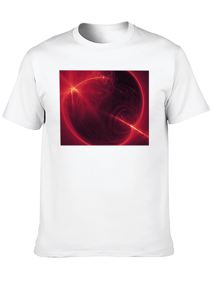 Abstract Red Energy Sphere Graphic T-Shirt