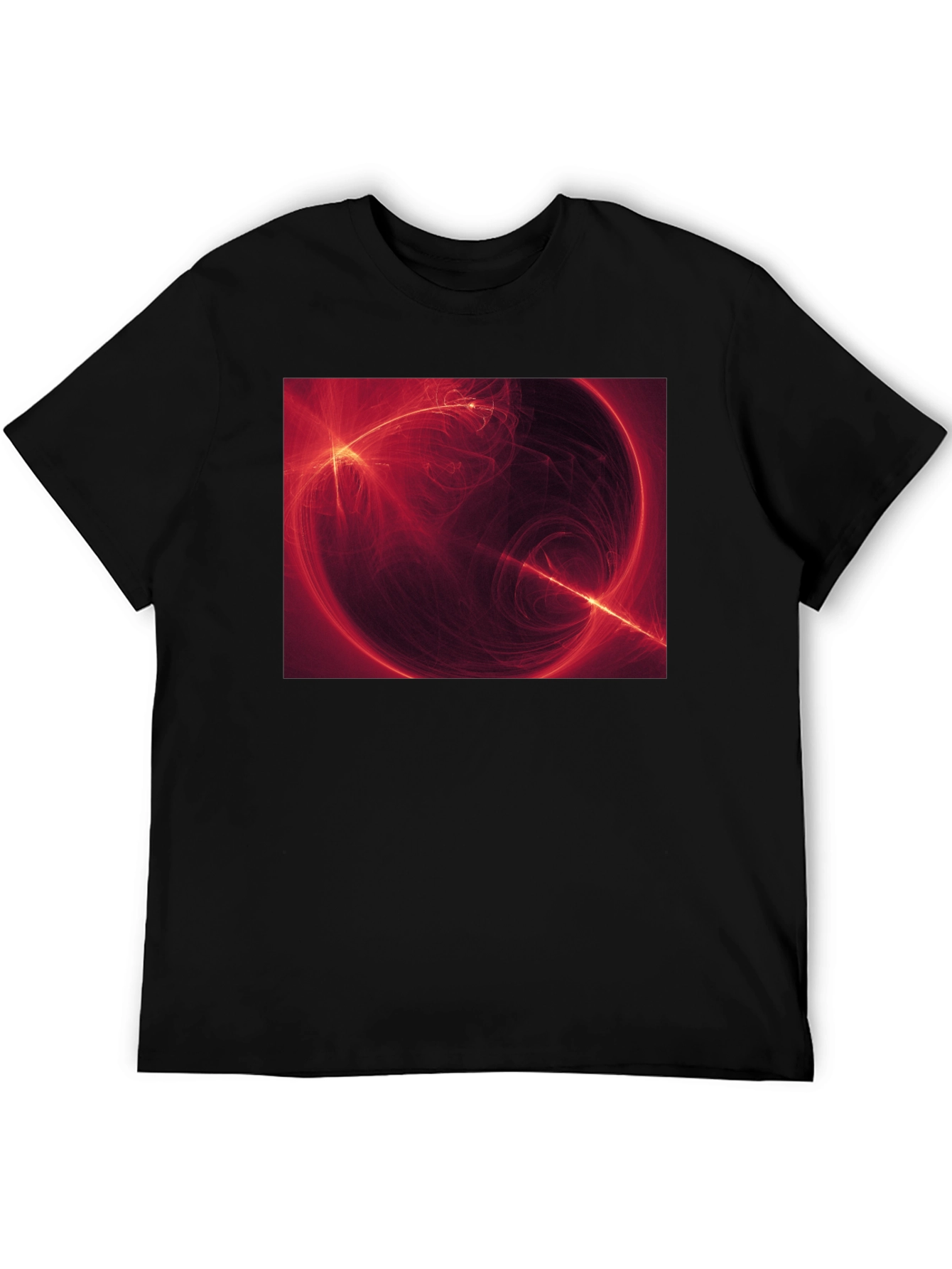 Abstract Red Energy Sphere Graphic T-Shirt