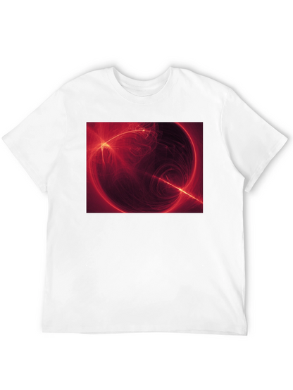 Abstract Red Energy Sphere Graphic T-Shirt