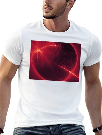 Abstract Red Energy Sphere Graphic T-Shirt