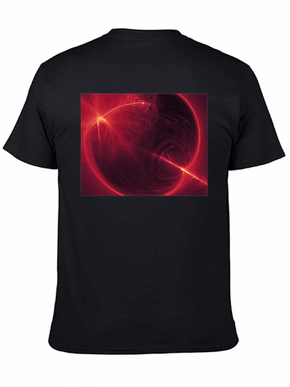 Abstract Red Energy Sphere Graphic T-Shirt