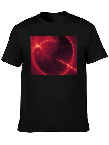 Abstract Red Energy Sphere Graphic T-Shirt