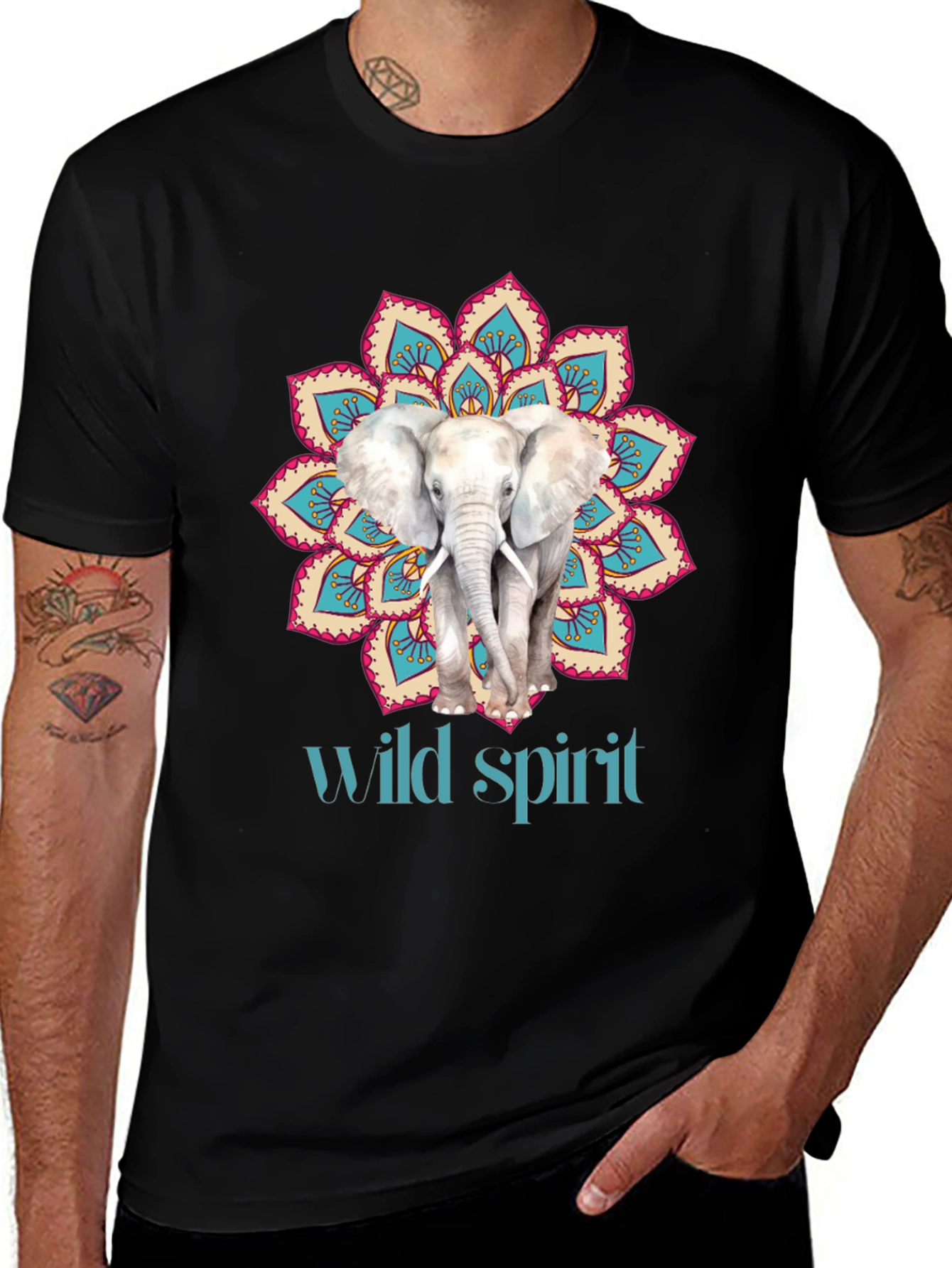 Elephant Mandala Wild Spirit Graphic Tee