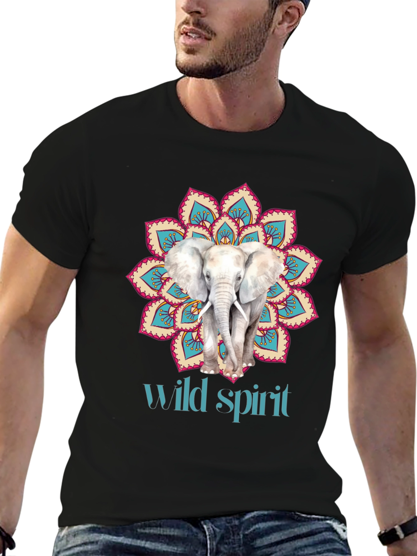 Elephant Mandala Wild Spirit Graphic Tee