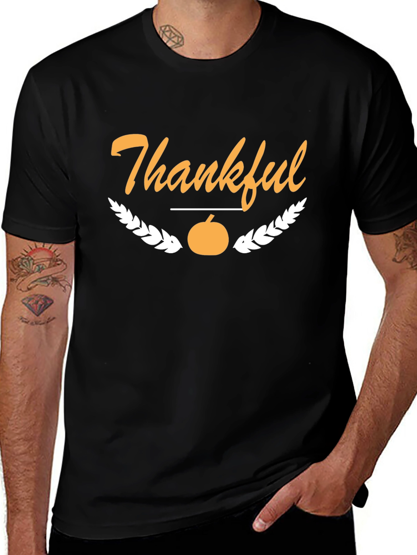 Thankful Thanksgiving T-Shirt - Black