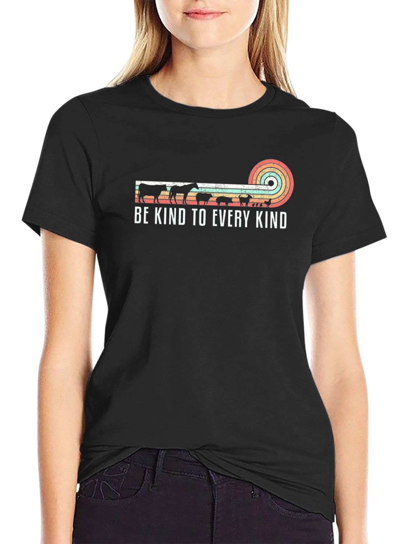 Be Kind Animal Rights Black T-Shirt