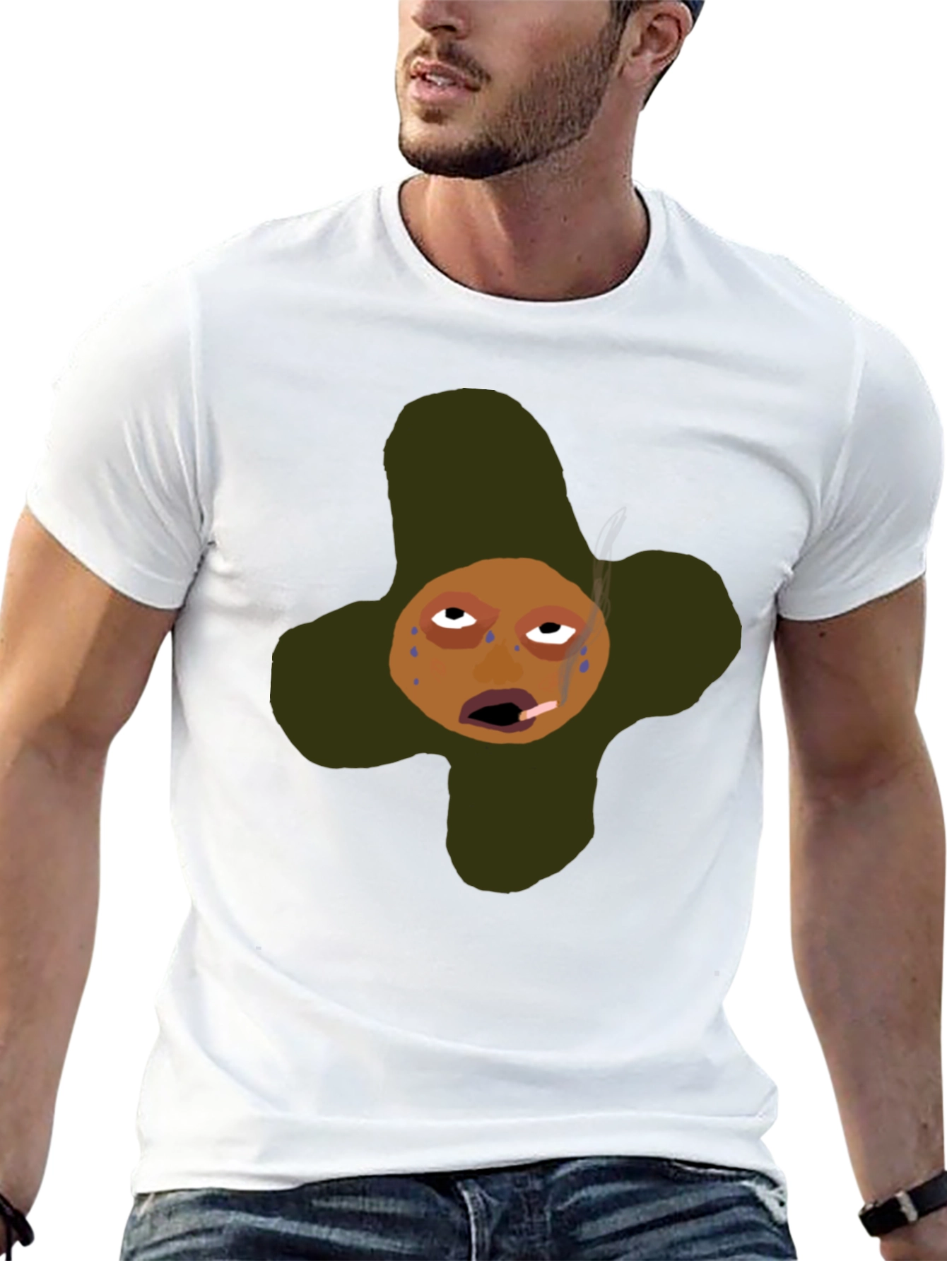 Funny Cartoon Graphic T-Shirt - Black