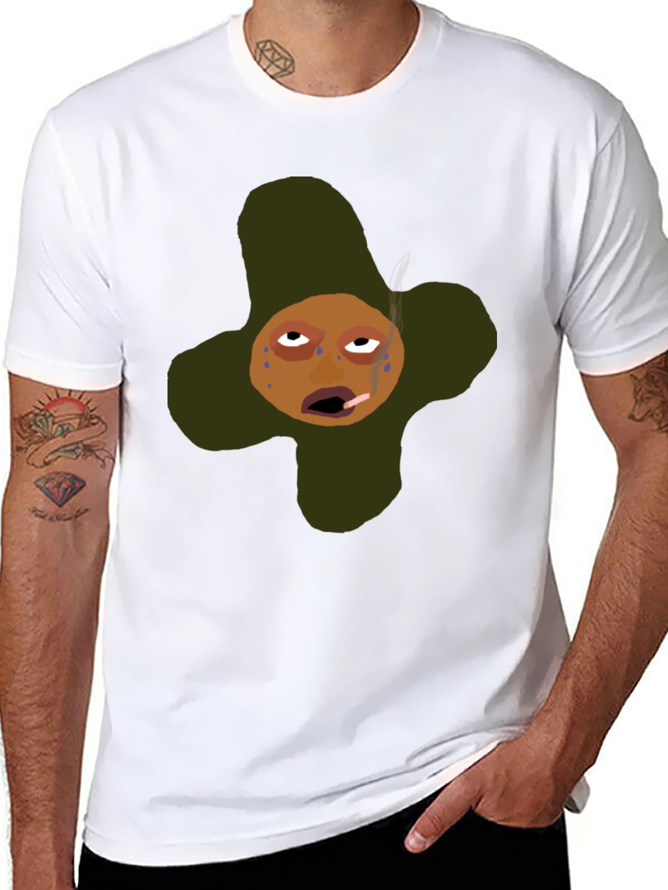 Funny Cartoon Graphic T-Shirt - Black