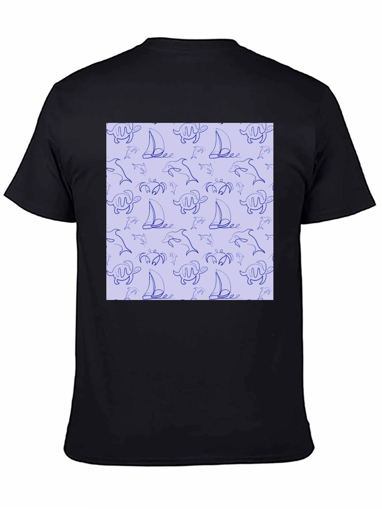 Nautical Print T-Shirt - Sea Life Pattern Tee