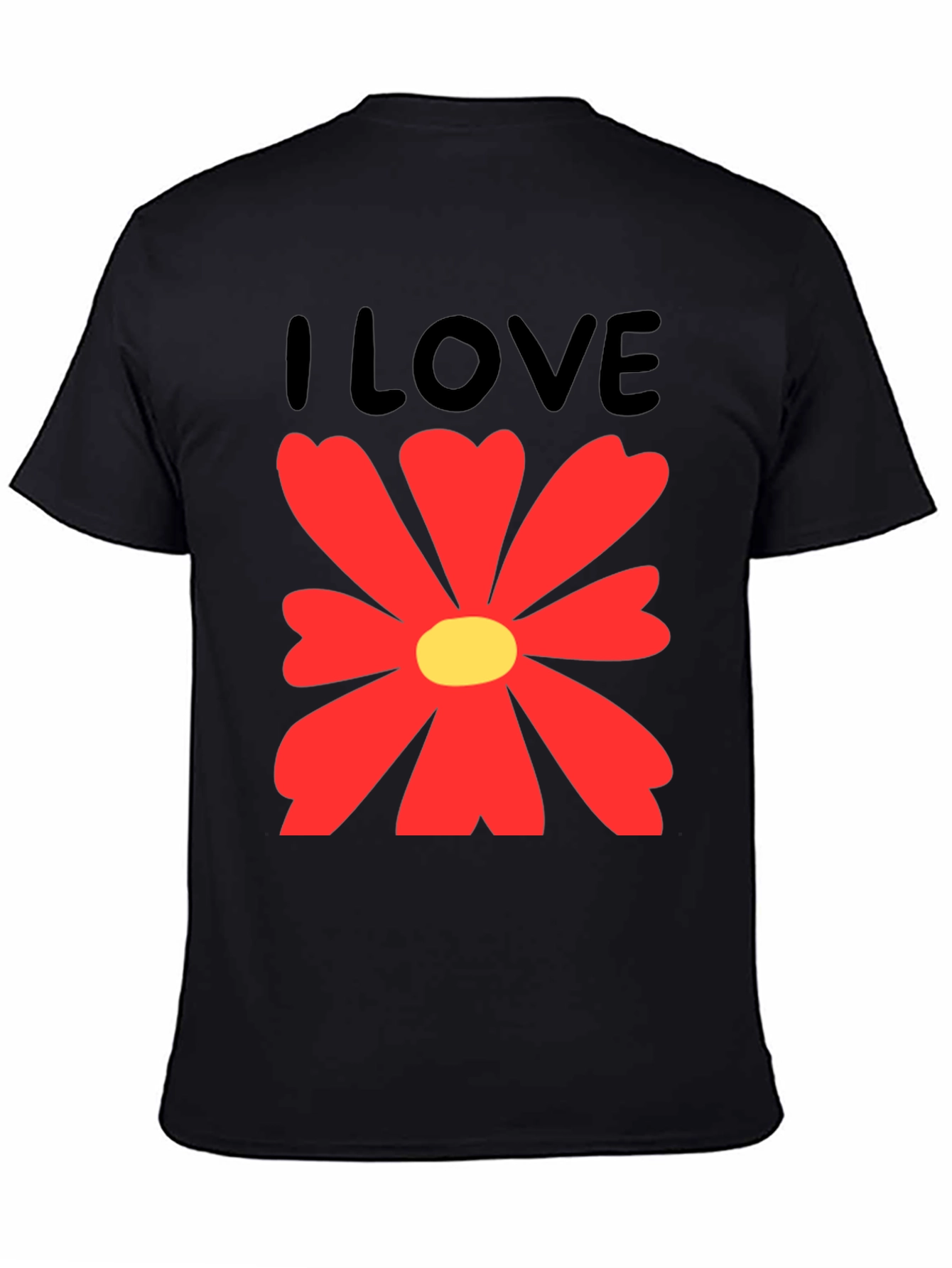 I Love Flowers Graphic T-Shirt - Casual Cotton Tee