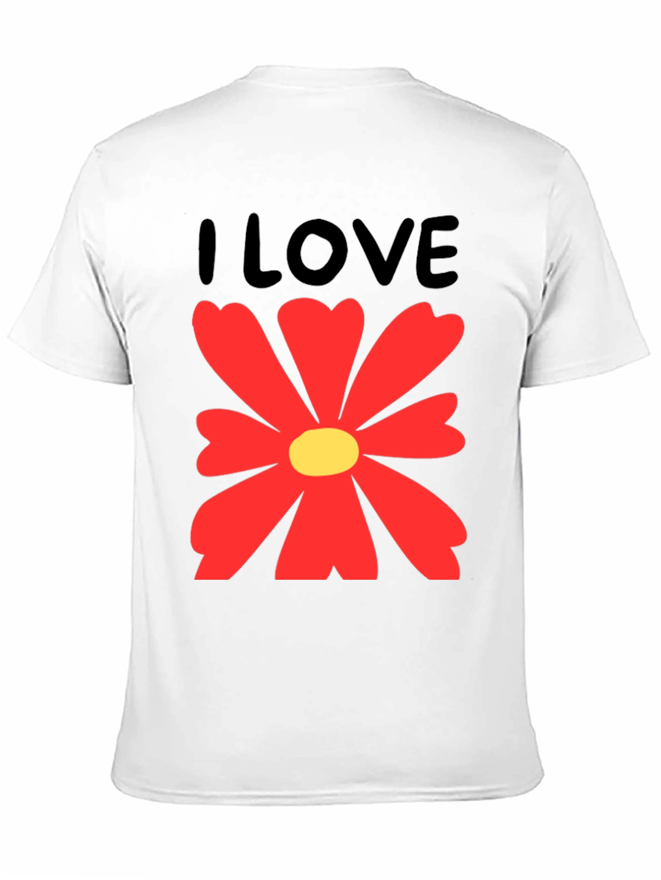 I Love Flowers Graphic T-Shirt - Casual Cotton Tee