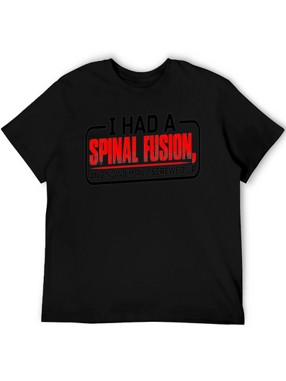 Spinal Fusion Graphic T-Shirt - Funny Recovery Tee