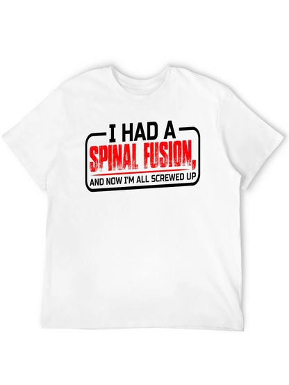 Spinal Fusion Graphic T-Shirt - Funny Recovery Tee