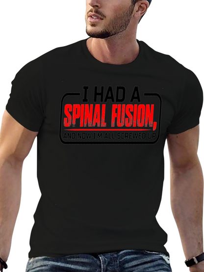 Spinal Fusion Graphic T-Shirt - Funny Recovery Tee