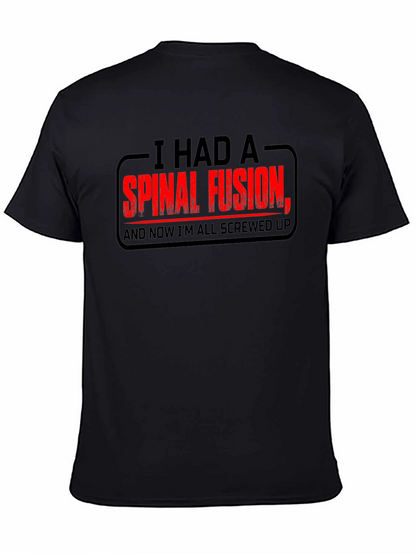 Spinal Fusion Graphic T-Shirt - Funny Recovery Tee
