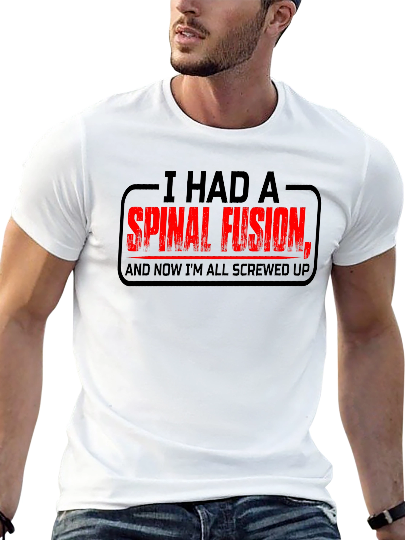 Spinal Fusion Graphic T-Shirt - Funny Recovery Tee