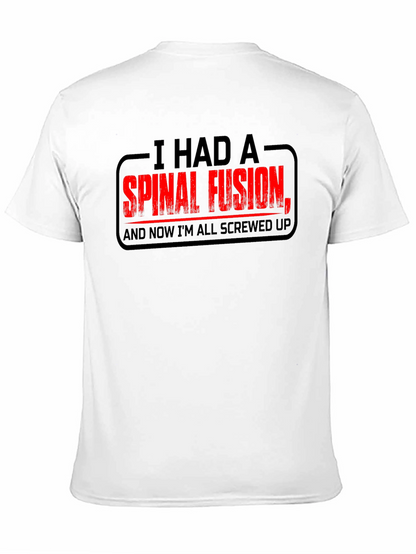 Spinal Fusion Graphic T-Shirt - Funny Recovery Tee
