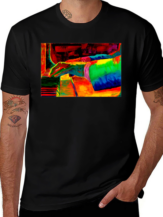 Colorful Piano Player Graphic T-Shirt
