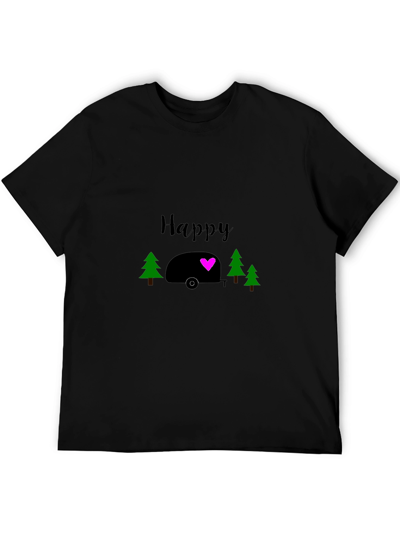 Happy Camper Graphic Tee - Black