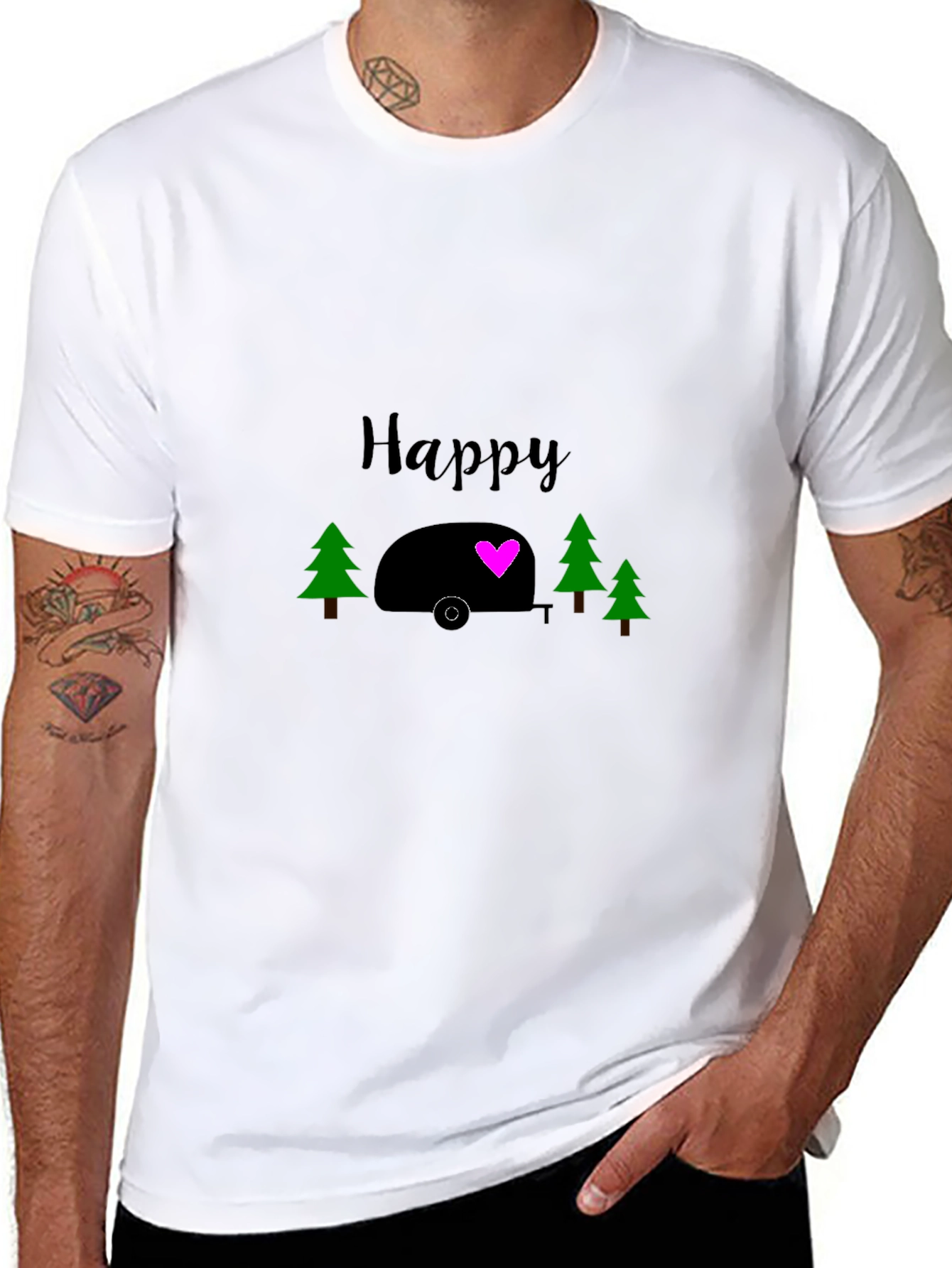 Happy Camper Graphic Tee - Black