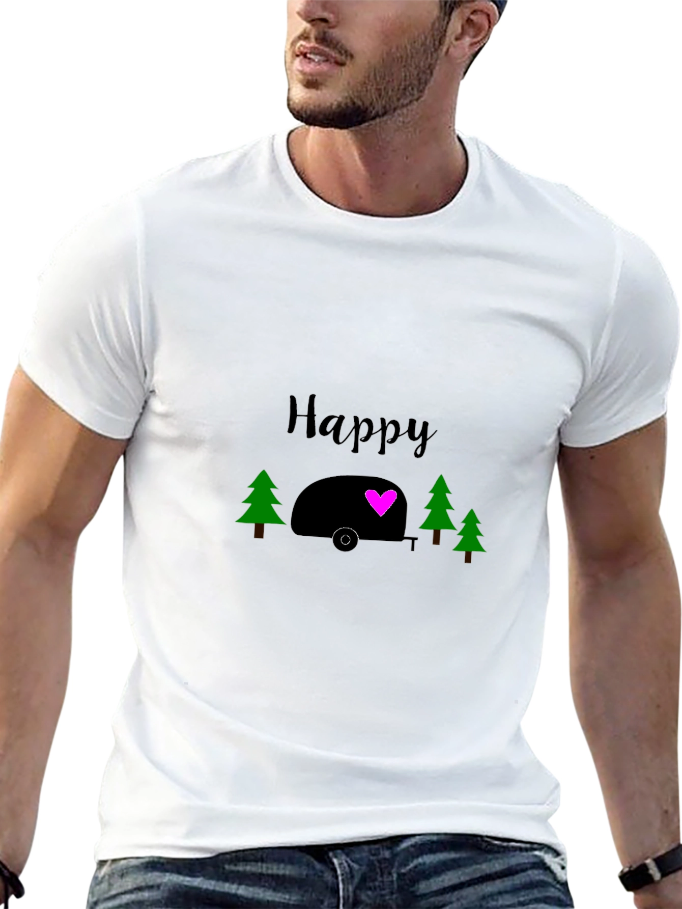 Happy Camper Graphic Tee - Black