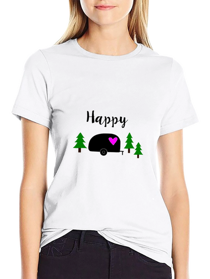 Happy Camper Graphic Tee - Black