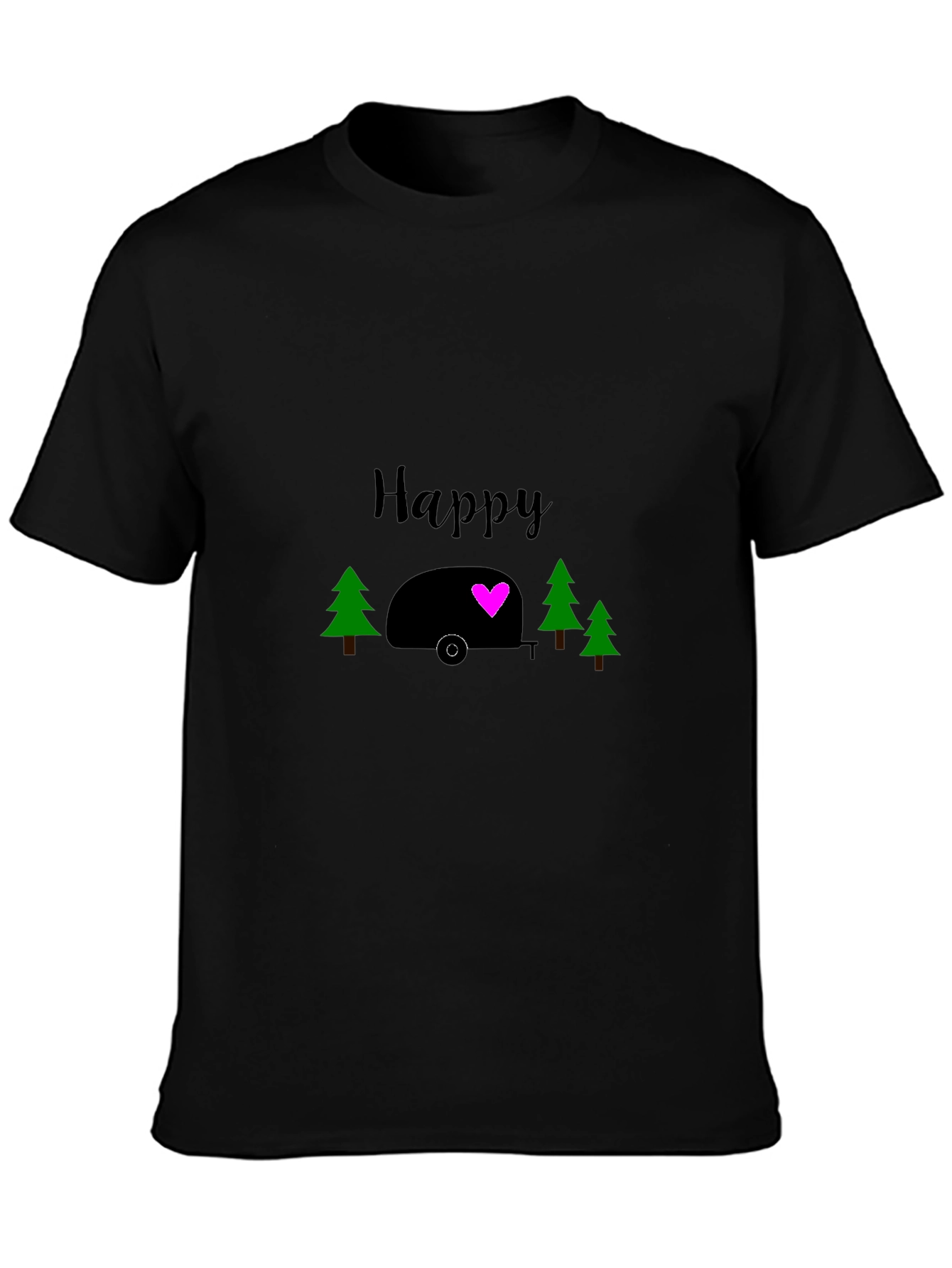 Happy Camper Graphic Tee - Black