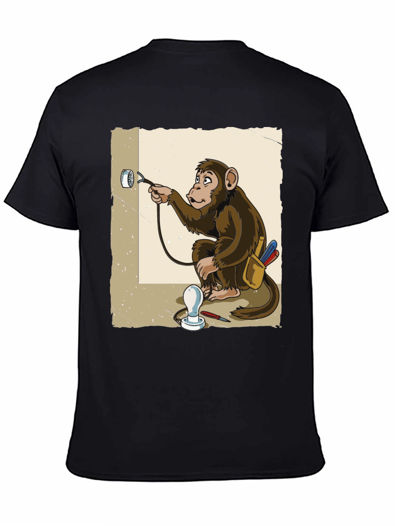 Electrician Monkey Graphic T-Shirt