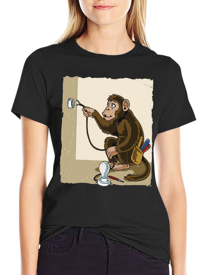 Electrician Monkey Graphic T-Shirt