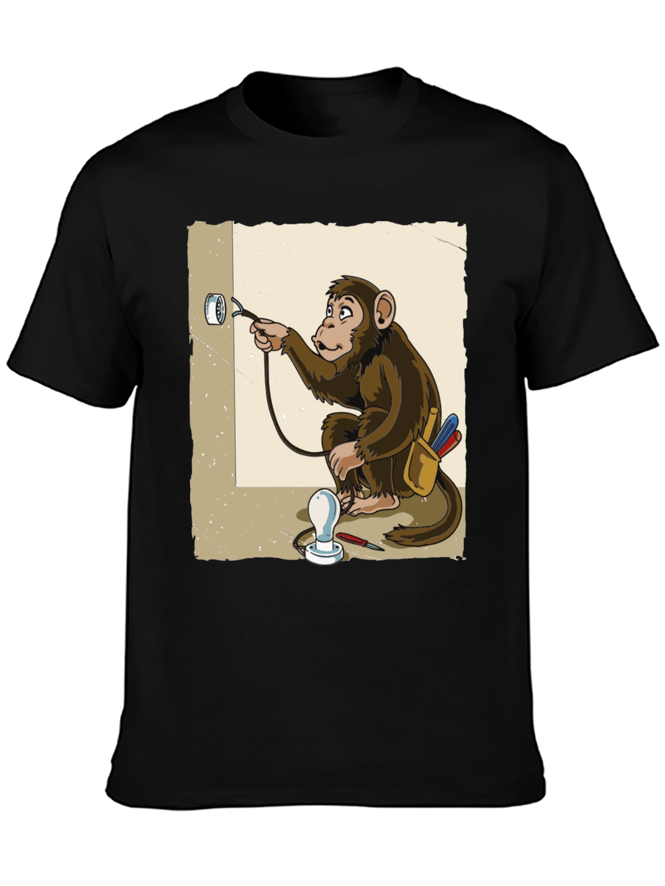Electrician Monkey Graphic T-Shirt