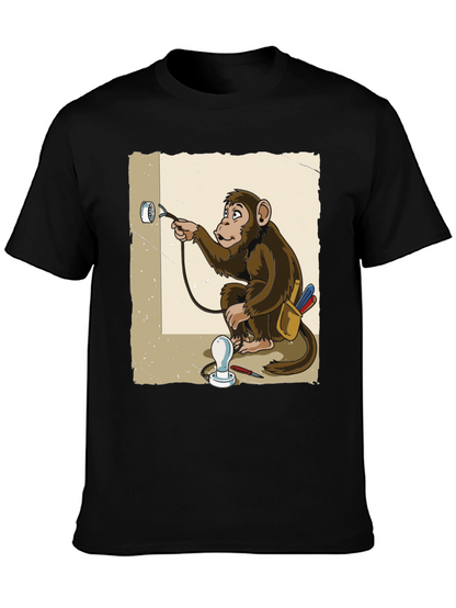 Electrician Monkey Graphic T-Shirt