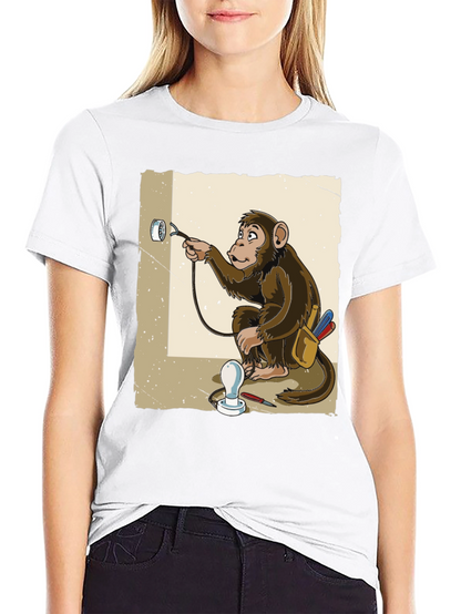 Electrician Monkey Graphic T-Shirt