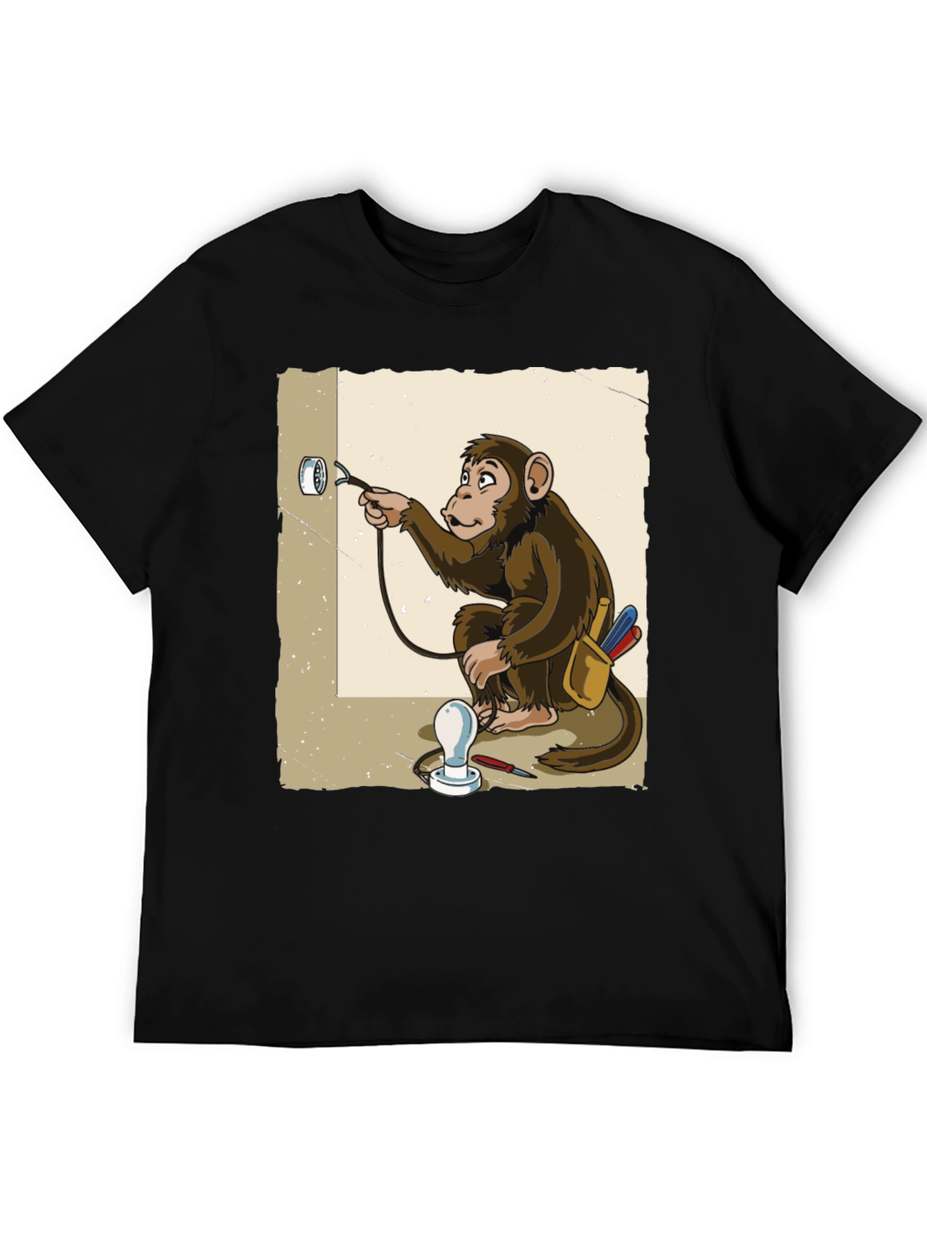 Electrician Monkey Graphic T-Shirt